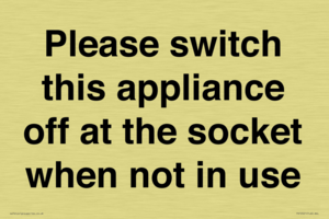 Please switch this appliance off at the socket when not in use